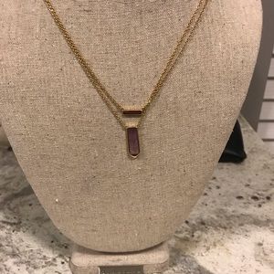 Gold Necklace with Purple Stone